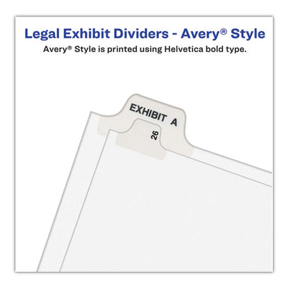 Preprinted Legal Exhibit Side Tab Index Dividers, Avery Style, 25-tab, 176 To 200, 11 X 8.5, White, 1 Set, (1337)