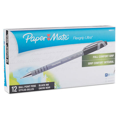 Flexgrip Ultra Recycled Ballpoint Pen, Stick, Fine 0.8 Mm, Black Ink, Gray Barrel, Dozen