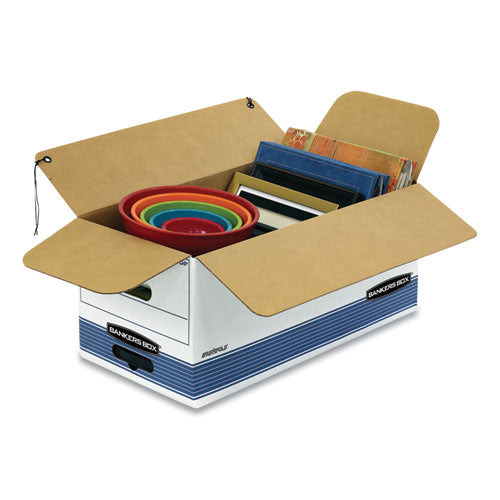 Stor/file Medium-duty Strength Storage Boxes, Letter/legal Files, 12.25" X 16" X 11", White/blue, 4/carton