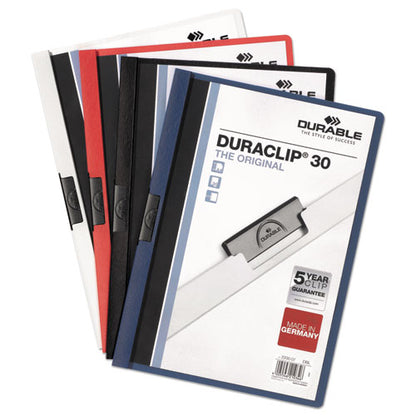 Duraclip Report Cover, Clip Fastener, 8.5 X 11, Clear/maroon, 25/box