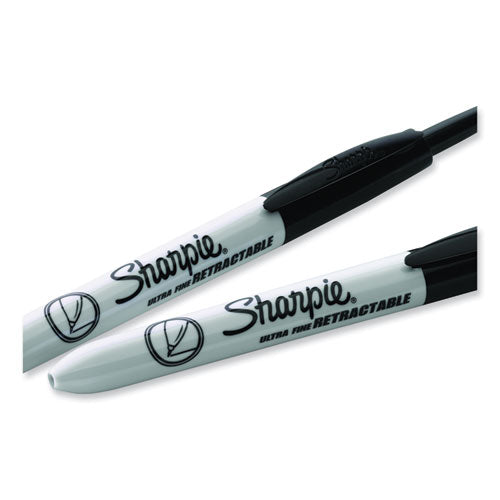 Sharpie Fine Tip Permanent Marker, Stainless Steel Single Marker Case, Fine Bullet Tip, Black, 5/Pack