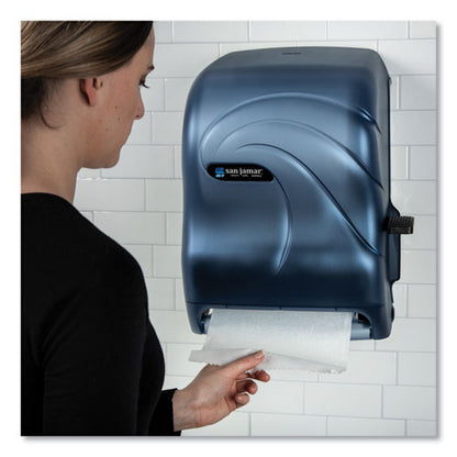 Lever Roll Towel Dispenser, Oceans, 12.94 X 9.25 X 16.5, Arctic Blue