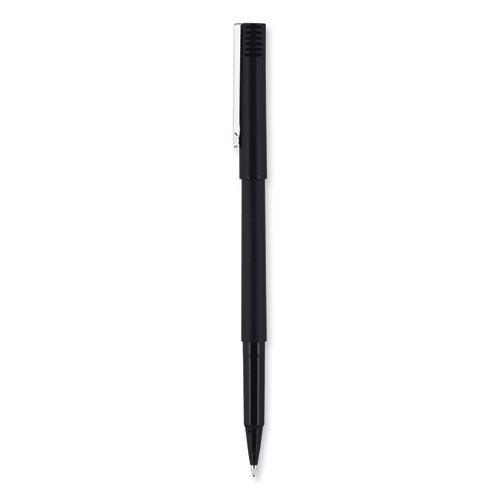 Roller Ball Pen, Stick, Extra-fine 0.5 Mm, Black Ink, Black Barrel, 36/pack