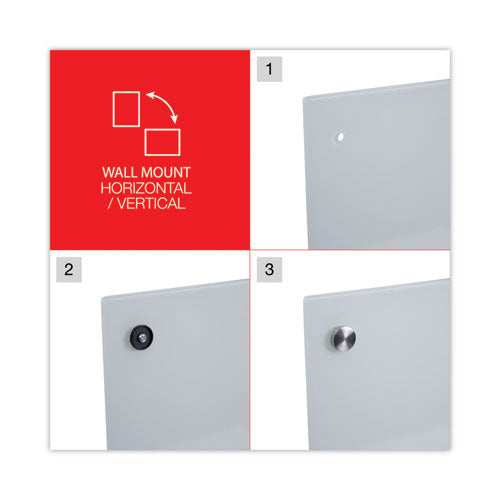 Frameless Glass Marker Board, 72 X 48, White Surface