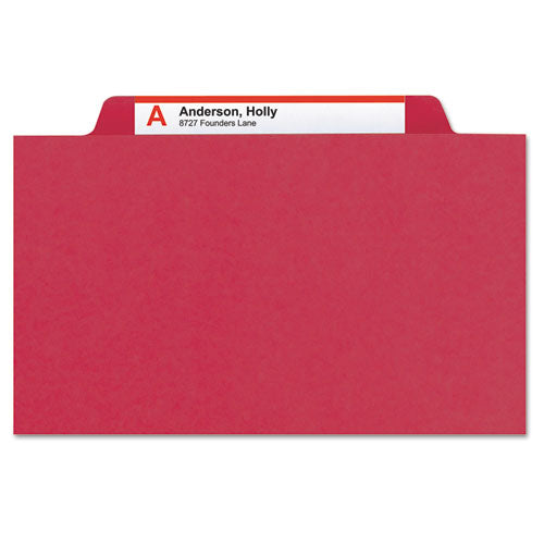 Expanding Recycled Heavy Pressboard Folders, 1/3-cut Tabs: Assorted, Letter Size, 1" Expansion, Bright Red, 25/box