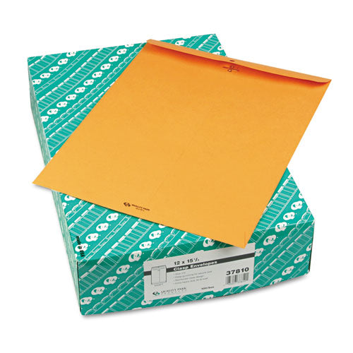 Clasp Envelope, 32 Lb Bond Weight Kraft, #15 1/2, Square Flap, Clasp/gummed Closure, 12 X 15.5, Brown Kraft, 100/box