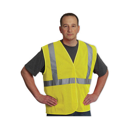 Ansi Class 2 Hook And Loop Safety Vest, 2x-large, Hi-viz Lime Yellow