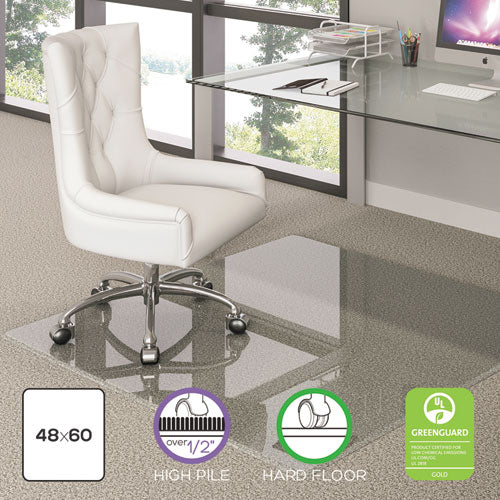 Premium Glass All Day Use Chair Mat - All Floor Types, 48 X 60, Rectangular, Clear