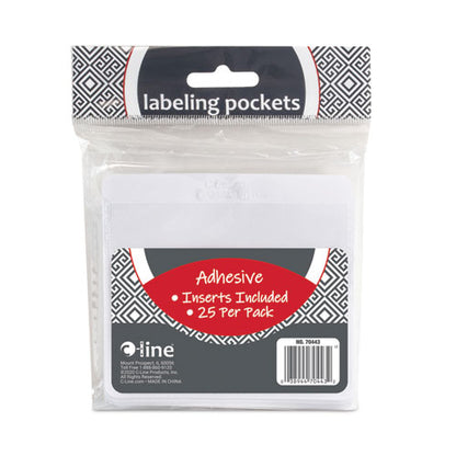 Self-adhesive Labeling Pockets, Top Load, 3.75 X 3, Clear, 25/pack