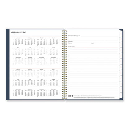 Ashlyn Weekly/monthly Planner, Floral Artwork, 11 X 8.5, Navy/multicolor Cover, 12-month (jan To Dec): 2024