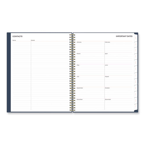 Ashlyn Weekly/monthly Planner, Floral Artwork, 11 X 8.5, Navy/multicolor Cover, 12-month (jan To Dec): 2024