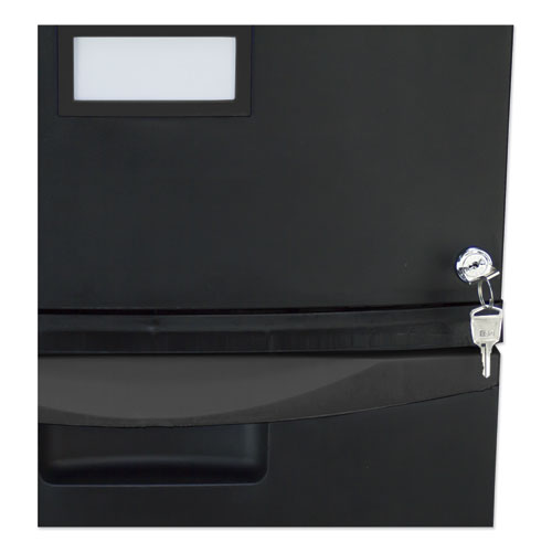 Two-drawer Mobile Filing Cabinet, 2 Legal/letter-size File Drawers, Black, 14.75" X 18.25" X 26"