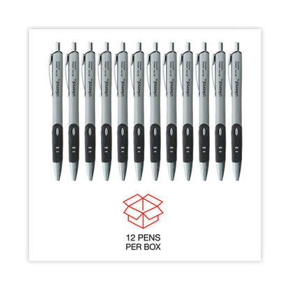 Comfort Grip Gel Pen, Retractable, Medium 0.7 Mm, Black Ink, Gray/black/silver Barrel, Dozen