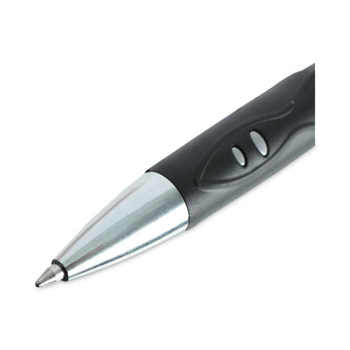 Comfort Grip Gel Pen, Retractable, Medium 0.7 Mm, Black Ink, Gray/black/silver Barrel, Dozen