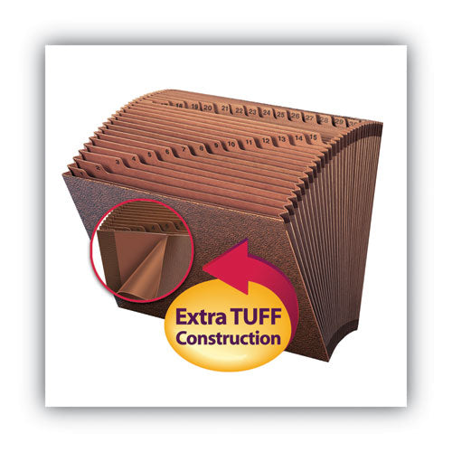 Tuff Expanding Open-top Stadium File, 31 Sections, 1/31-cut Tabs, Letter Size, Redrope