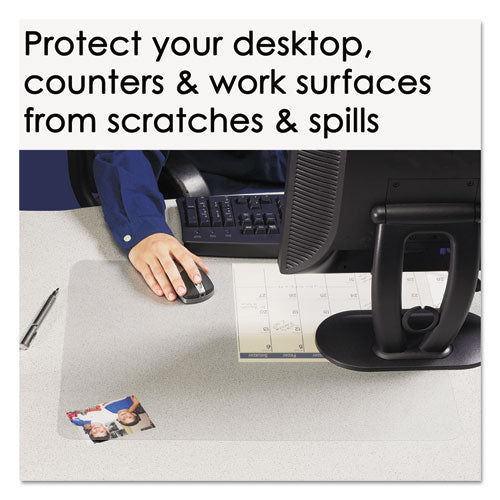 Krystalview Desk Pad With Antimicrobial Protection, Matte Finish, 24 X 19,  Clear