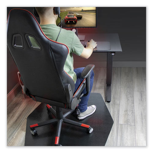 Game Zone Chair Mat, For Hard Floor/medium Pile Carpet, 42 X 46, Black