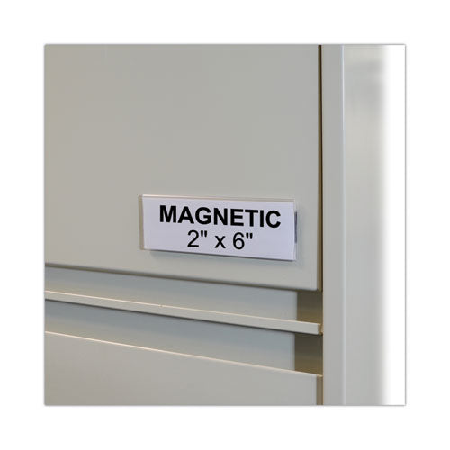 Hol-dex Magnetic Shelf/bin Label Holders, Side Load, 2 X 6, Clear, 10/box