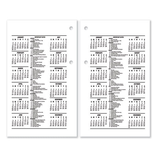 Desk Calendar Refill, 3.5 X 6, White Sheets, 12-month (jan To Dec): 2024