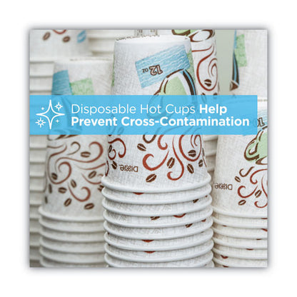 Perfectouch Paper Hot Cups And Lids Combo, 10 Oz, Multicolor, 50 Cups/lids/pack, 6 Packs/carton