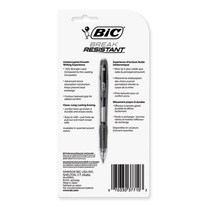 Break-resistant Mechanical Pencils With Erasers, 0.7 Mm, Hb (#2), Black Lead, Assorted Barrel Colors, 2/pack