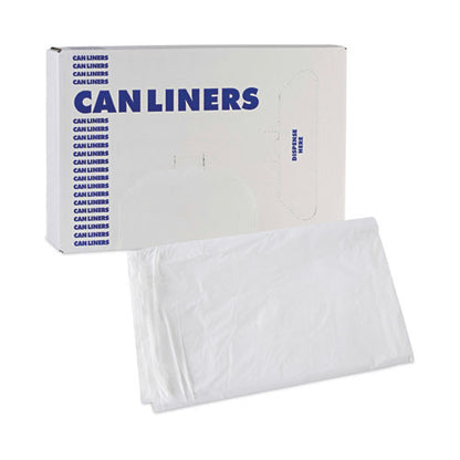 Linear Low Density Industrial Can Liners, 30 Gal, 0.9 Mil, 30 X 36, White, 100/carton