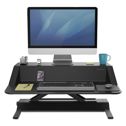 Lotus Sit-stands Workstation, 32.75" X 24.25" X 5.5" To 22.5", Black