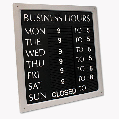 Message/business Hours Sign, 15 X 20.5, Black/red