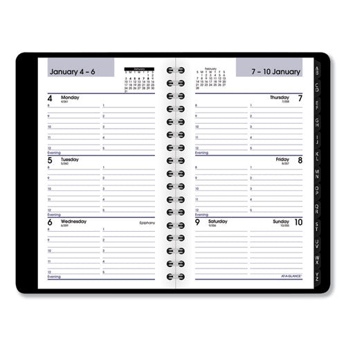 Dayminder Weekly Pocket Appointment Book With Telephone/address Section, 6 X 3.5, Black Cover, 12-month (jan To Dec): 2024