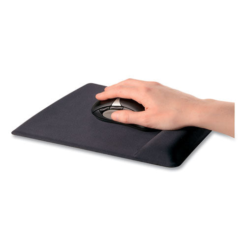 Ergonomic Memory Foam Wrist Support With Attached Mouse Pad, 8.25 X 9.87, Black