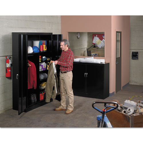 Assembled Jumbo Steel Storage Cabinet, 48w X 24d X 78h, Black