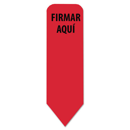 Arrow Message Page Flags In Dispenser, "firmar Aqui", Red, 120 Flags/pack