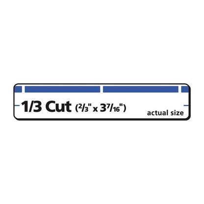 Permanent Trueblock File Folder Labels With Sure Feed Technology, 0.66 X 3.44, Blue/white, 30/sheet, 50 Sheets/box