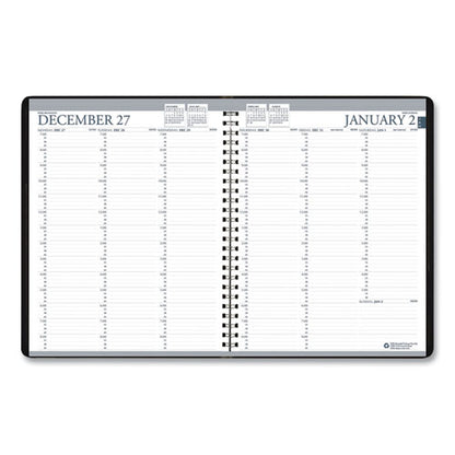 Recycled Professional Weekly Planner, 15-minute Appts, 11 X 8.5, Black Wirebound Soft Cover, 24-month (jan-dec): 2024-2025