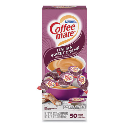 Liquid Coffee Creamer, Italian Sweet Creme, 0.38 Oz Mini Cups, 50/box, 4 Boxes/carton, 200 Total/carton