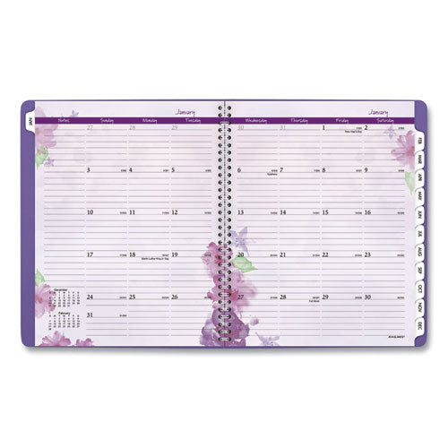 Beautiful Day Weekly/monthly Planner, Vertical-column Format, 11 X 8.5, Purple Cover, 13-month (jan To Jan): 2024 To 2025
