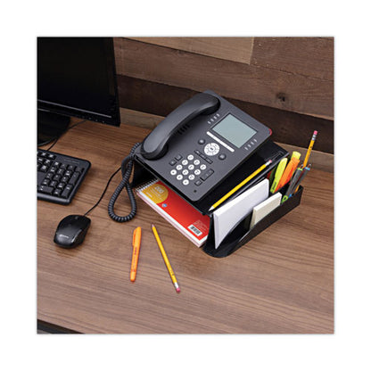 Recycled Telephone Stand And Message Center, 12.25 X 10.5 X 5.25, Black