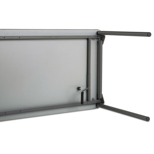 Maxx Legroom Wood Folding Table, Rectangular, 72" X 30" X 29.5", Gray/charcoal