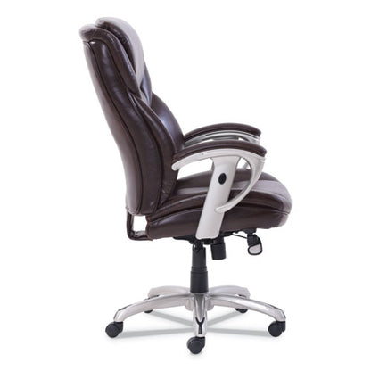 Emerson Executive Task Chair, Supports Up To 300 Lb, 19" To 22" Seat Height, Brown Seat/back, Silver Base
