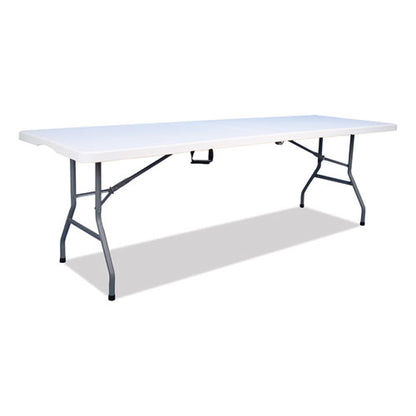 Bifold Resin Folding Table, Rectangular, 94.5" X 29.9" X 30", White Granite Top, Gray Base/legs, 2/pack