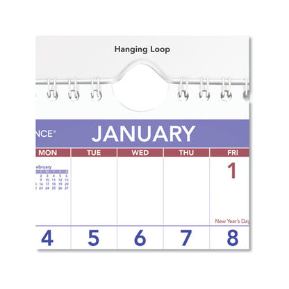 Mini Monthly Wall Calendar With Fold-out Easel, 7 X 8, White Sheets, 12-month (jan To Dec): 2024