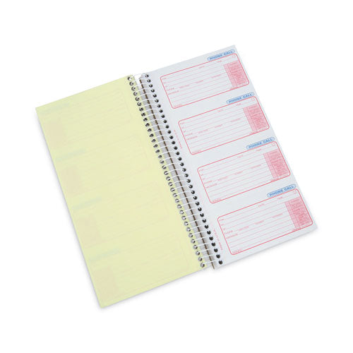 Wirebound Message Books, Two-part Carbonless, 5 X 2.75, 4 Forms/sheet, 400 Forms Total