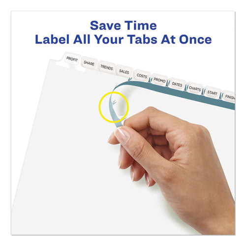 Print And Apply Index Maker Clear Label Dividers, 12-tab, White Tabs, 11 X 8.5, White, 5 Sets