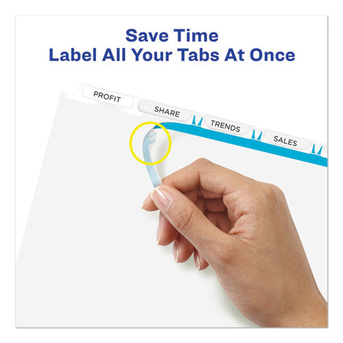 Print And Apply Index Maker Clear Label Dividers, 5-tab, White Tabs, 11 X 8.5, White, 50 Sets
