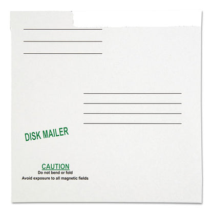 Redi-file Disk Pocket/mailer For Cds/dvds, Square Flap, Tuck-tab Closure, 6 X 5.88, White, 10/pack