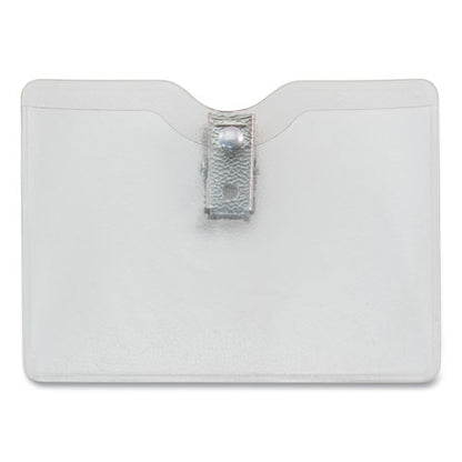 Security Id Badge Holders With Clip, Horizontal, Clear 3.5" X 3" Holder, 3.5" X 3" Insert, 50/box