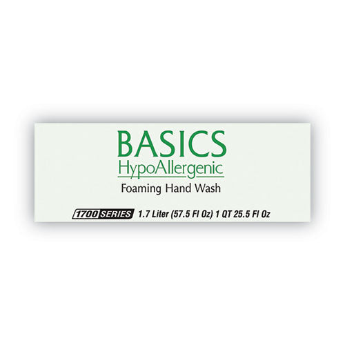 Basics Hypoallergenic Foaming Hand Wash Refill For Dial 1700 Dispenser, Honeysuckle, With Vitamin E, 1.7 L, 3/carton