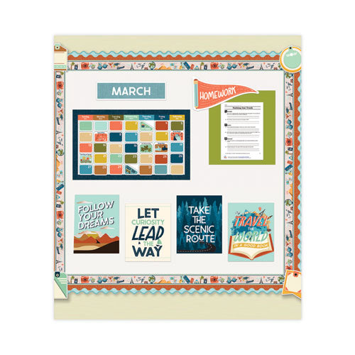 Calendar Bulletin Board Set, Let's Expolore, 123 Pieces