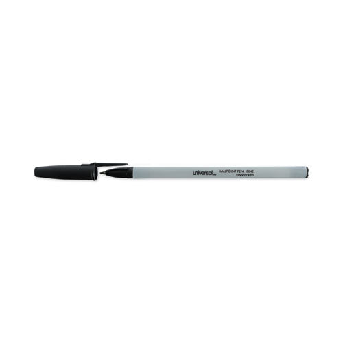 Ballpoint Pen, Stick, Fine 0.7 Mm, Black Ink, Gray/black Barrel, Dozen