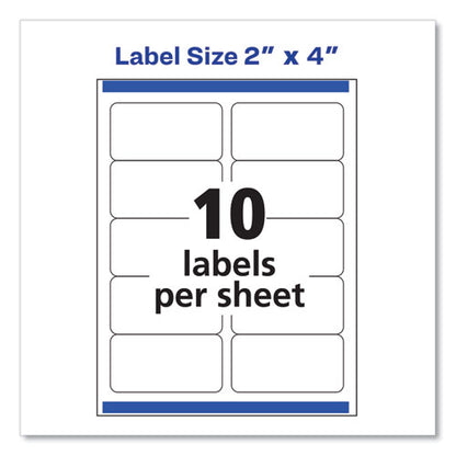 Glossy Clear Easy Peel Mailing Labels W/ Sure Feed Technology, Inkjet/laser Printers, 2 X 4, Clear, 10/sheet, 10 Sheets/pack